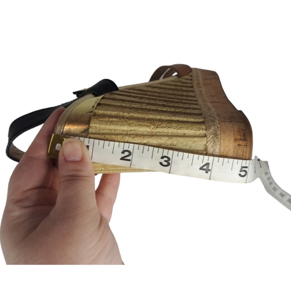 Sam Edelman Women Shoe #Clay Wedge Size 8.5 Textured Heel Black & Brown Leather - Picture 15 of 16